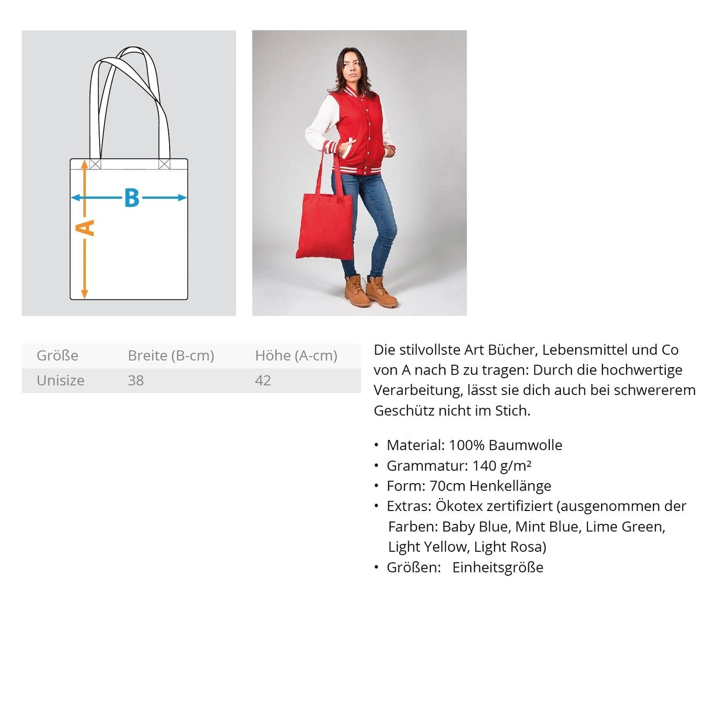 Wolfshund - Jutebeutel (mit langen Henkeln)