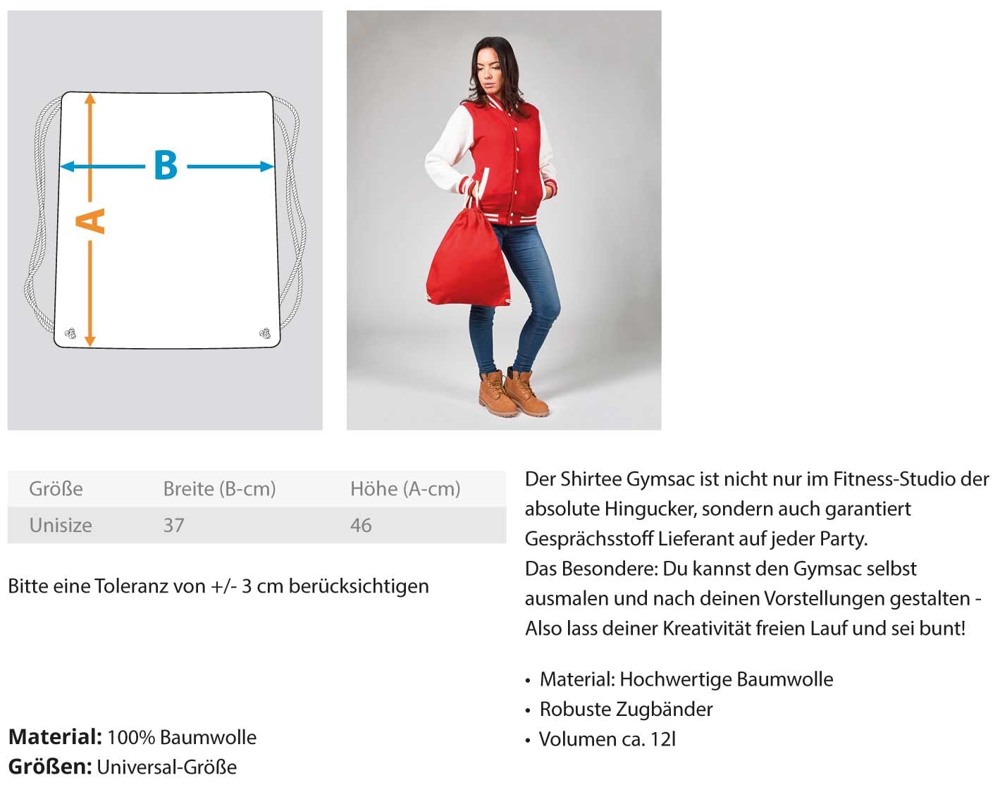 Fuchs in der Tasche - Baumwoll Gymsac