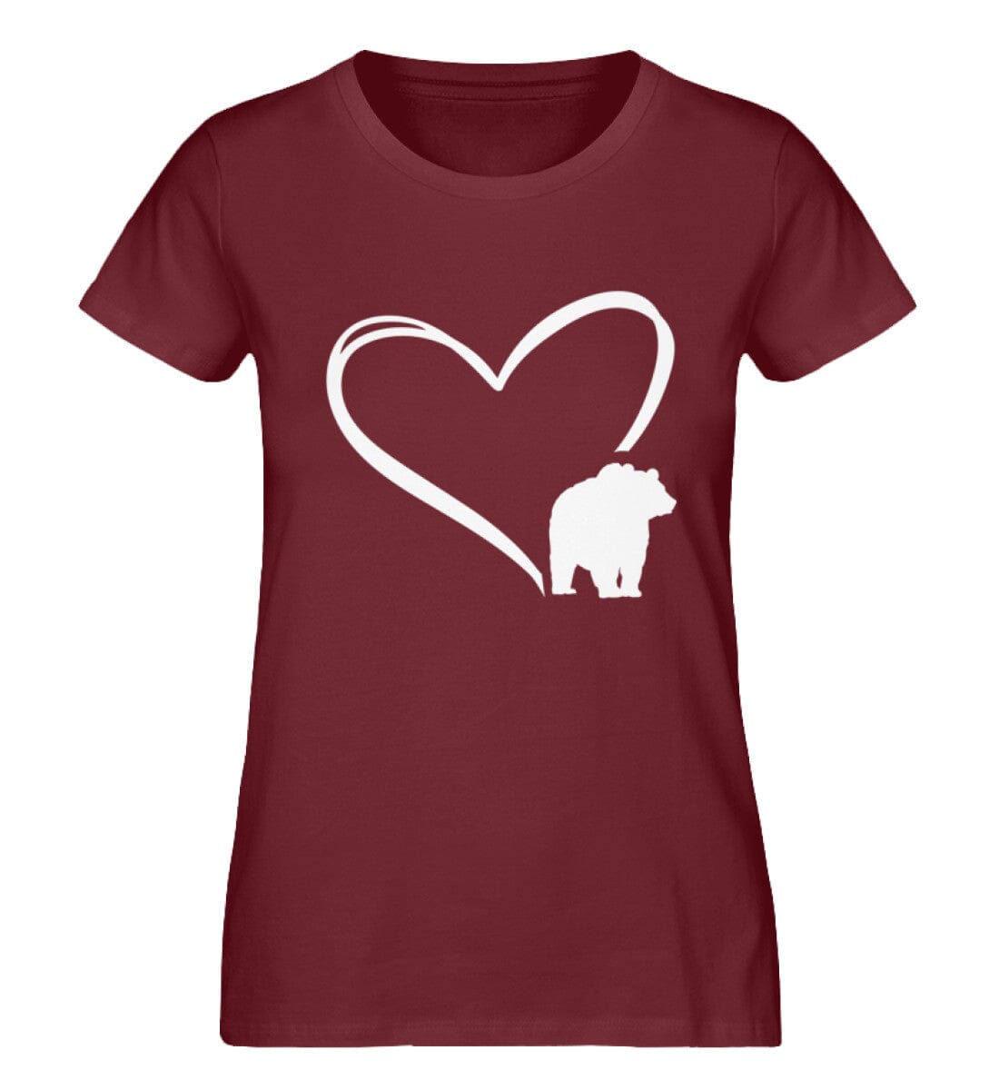Tier im Herz Bär - Damen Premium Bio Shirt Burgundy XS
