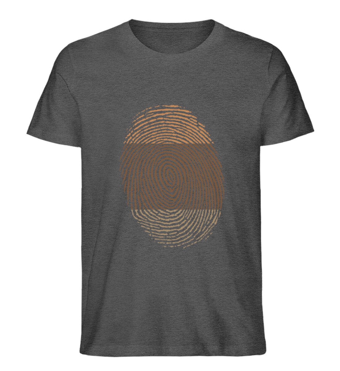 Fingerabdruck Holz - Unisex Premium Bio Shirt Dark Heather Grey S