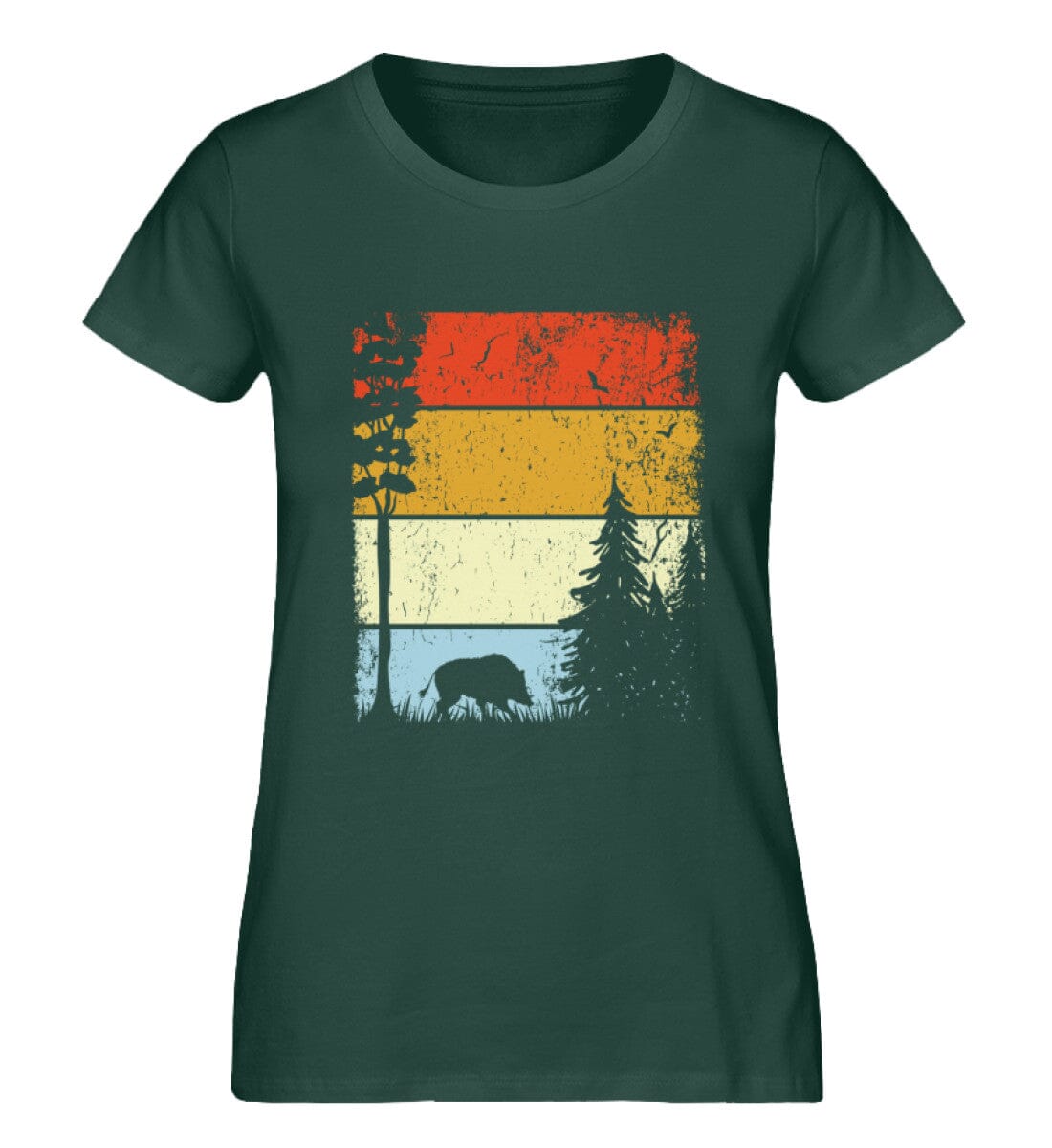 Waldtier in der Natur Wildschwein - Damen Premium Bio Shirt Glazed Green S