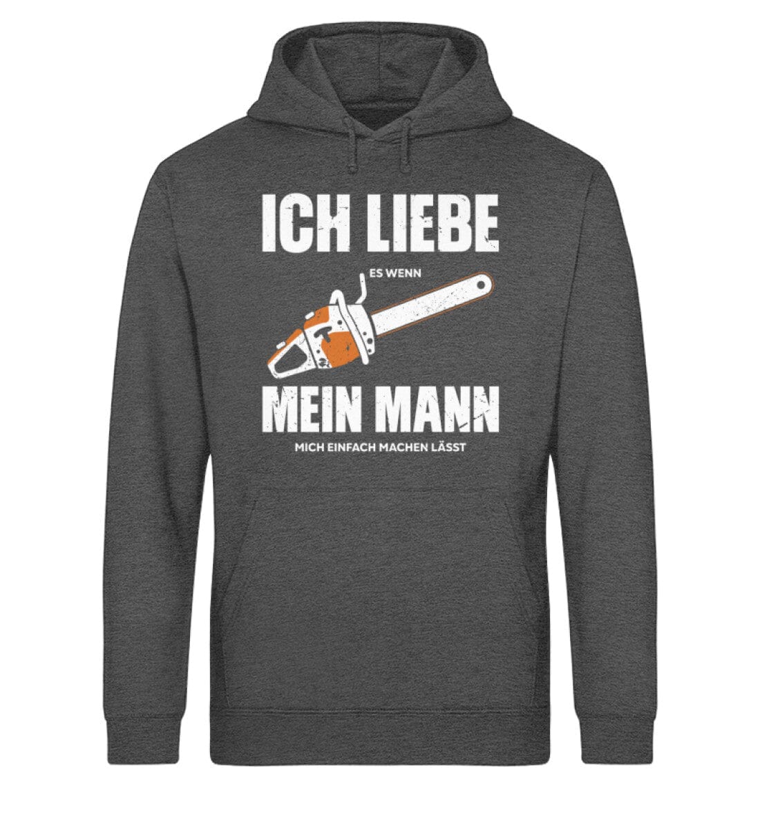 Ich liebe mein Mann - Unisex Bio Hoodie Dark Heather Grey XS