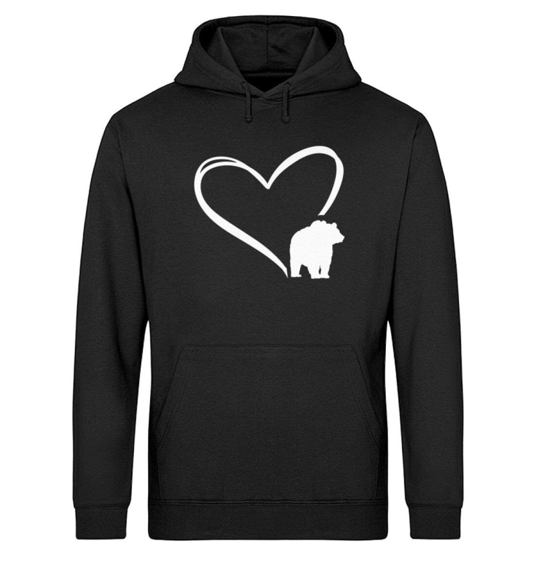 Tier im Herz Bär - Unisex Bio Hoodie Black XS