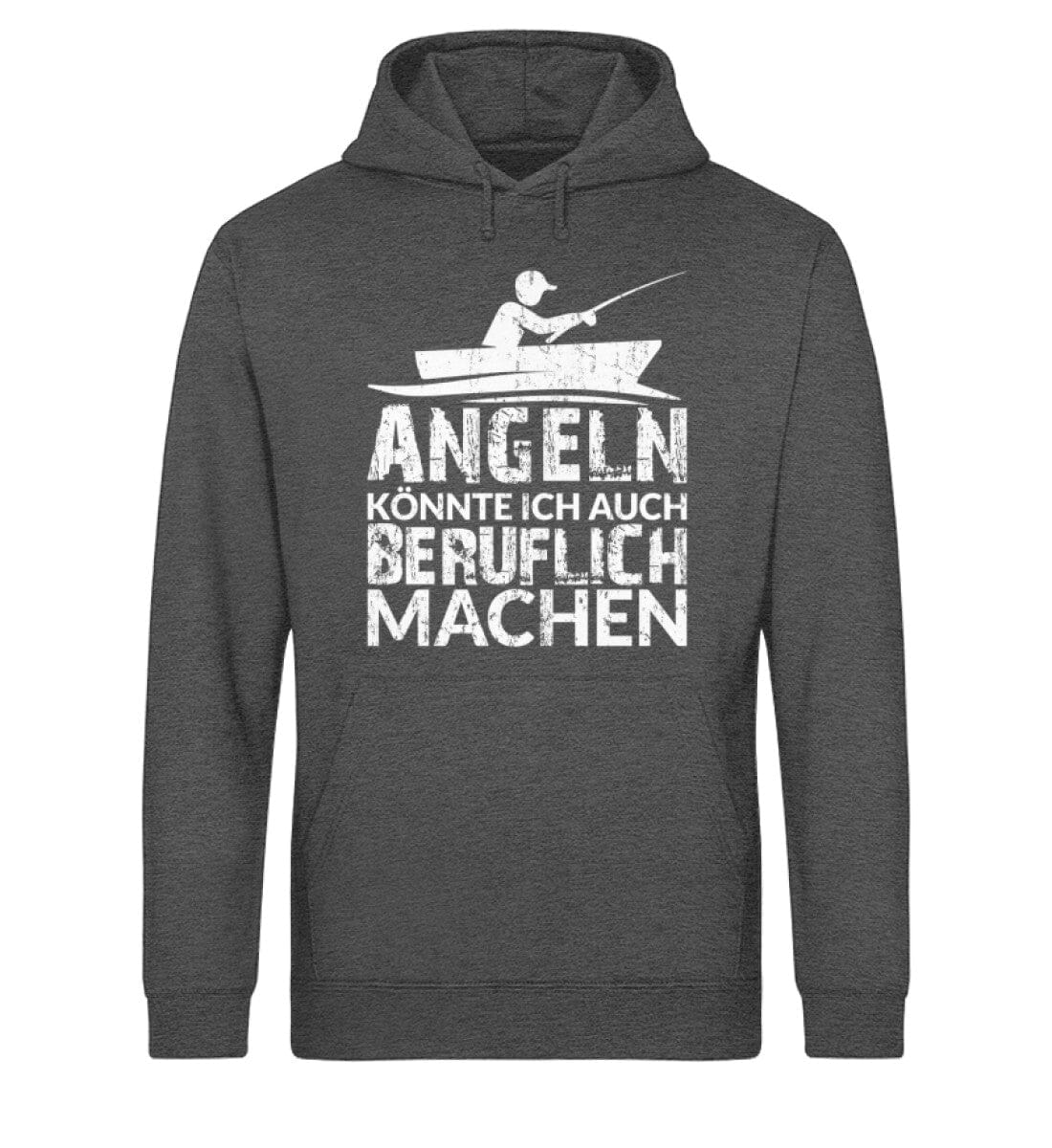 Angeln als Beruf - Unisex Bio Hoodie Dark Heather Grey XS