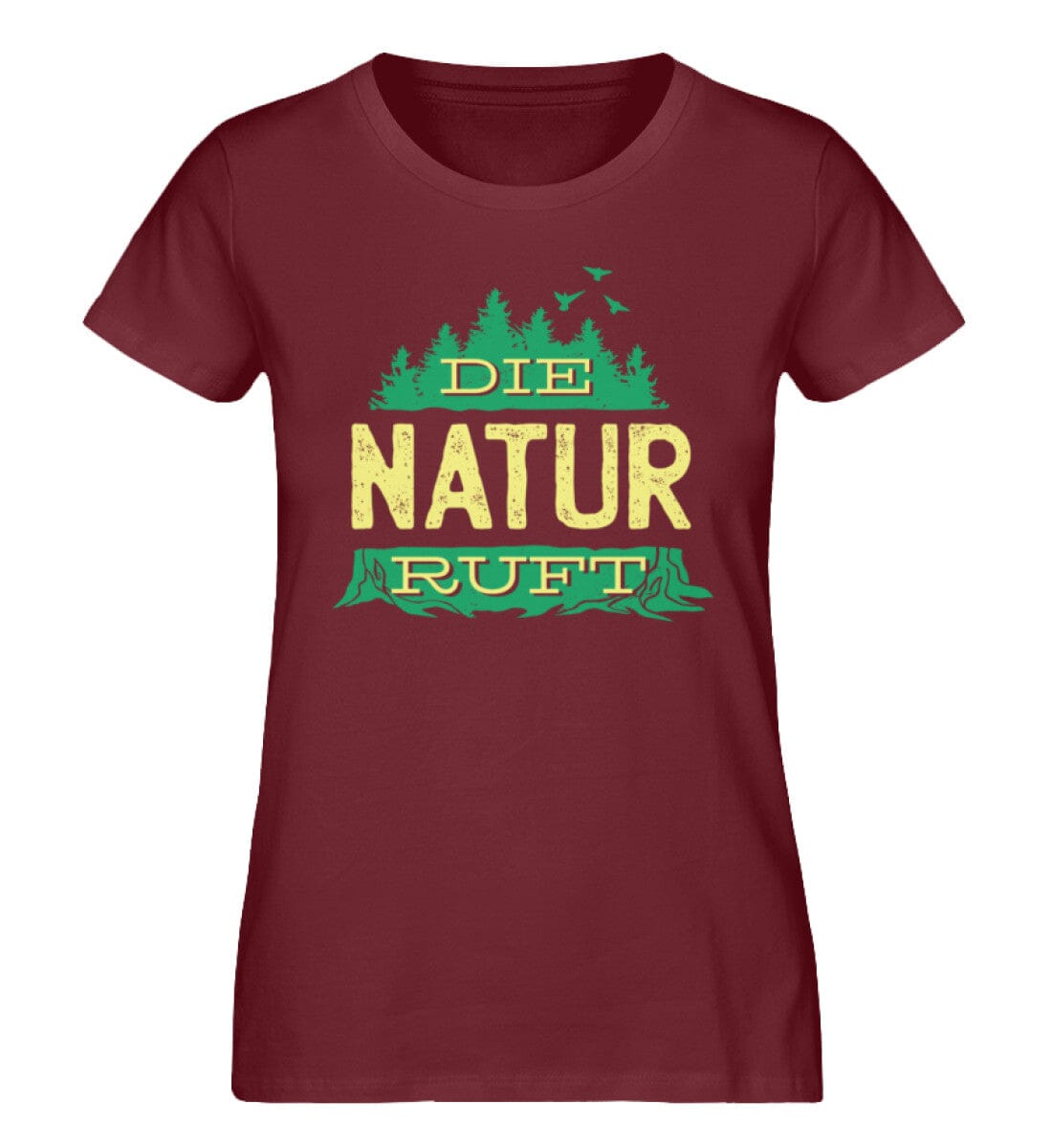 Die Natur ruft wieder - Damen Premium Bio Shirt Burgundy S