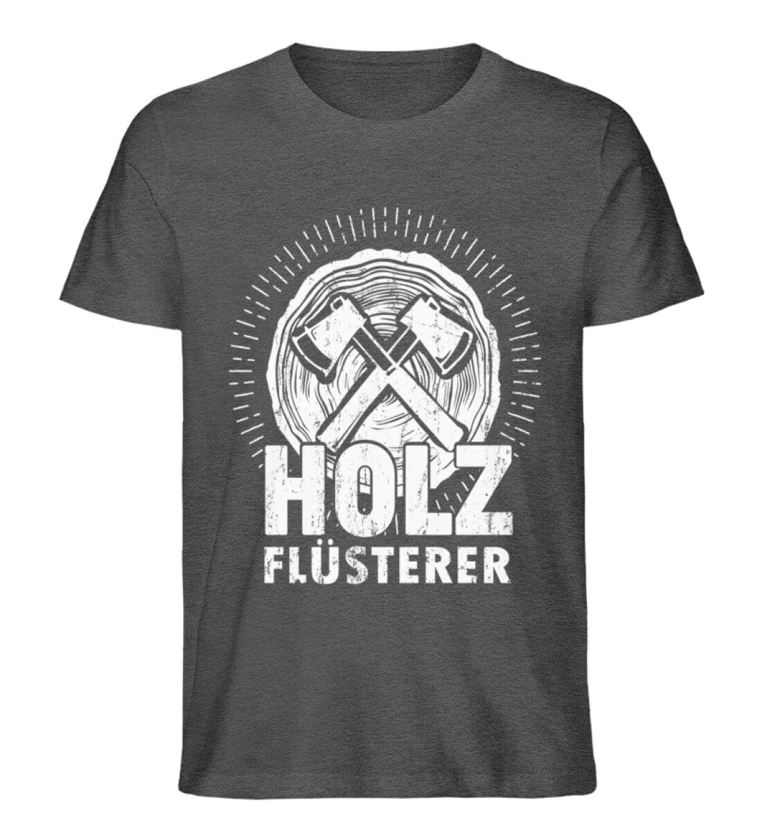 Der Holz Flüsterer - Unisex Premium Bio Shirt Dark Heather Grey S