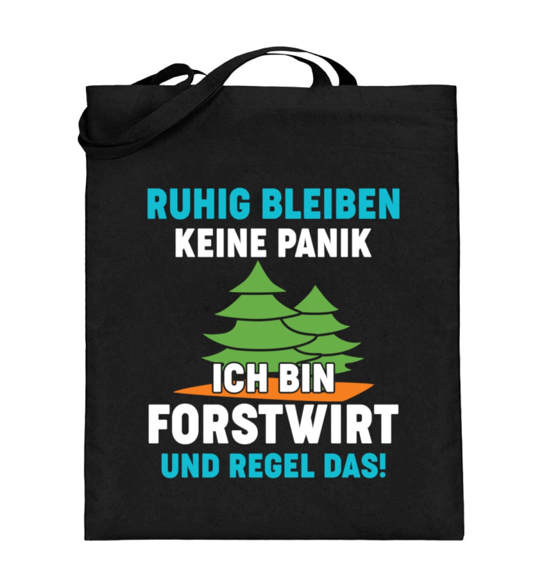 Ich bin Forstwirt und regel das - Jutebeutel (mit langen Henkeln) Black 38cm-42cm