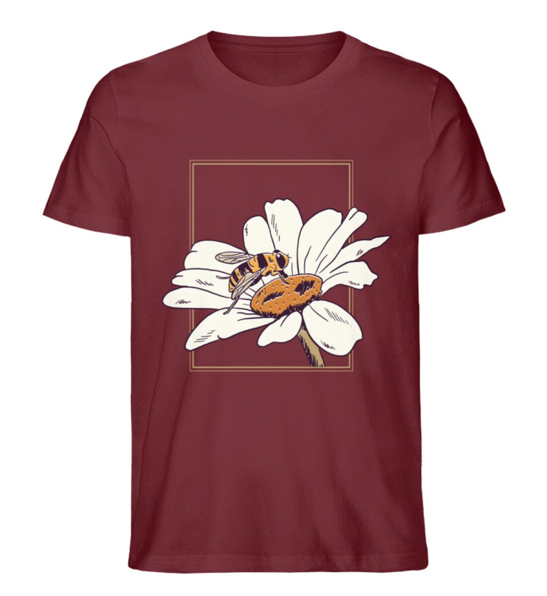 Biene mit Blume - Unisex Premium Bio Shirt Burgundy S