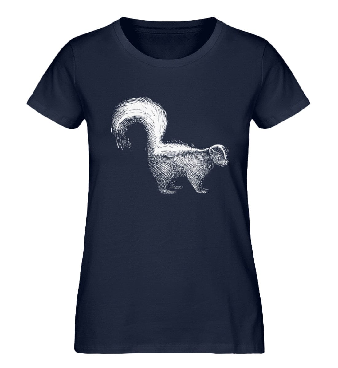 Tier des Waldes Stinktier gezeichnet - Damen Premium Bio Shirt French Navy XS