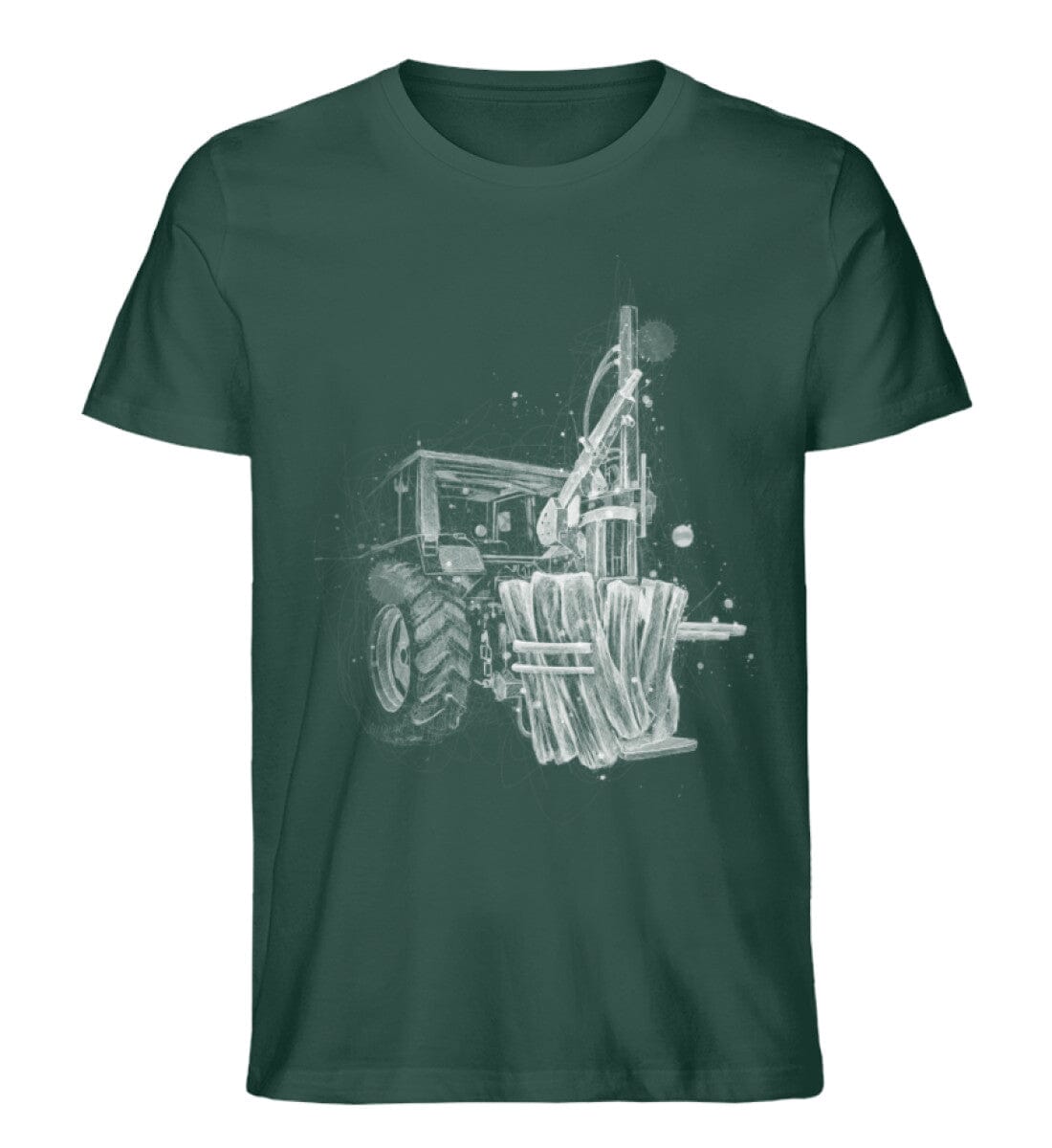 Holzspalter an Traktor - Unisex Premium Bio Shirt Glazed Green S