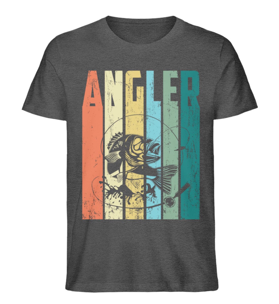 Ein Angler - Unisex Premium Bio Shirt Dark Heather Grey S