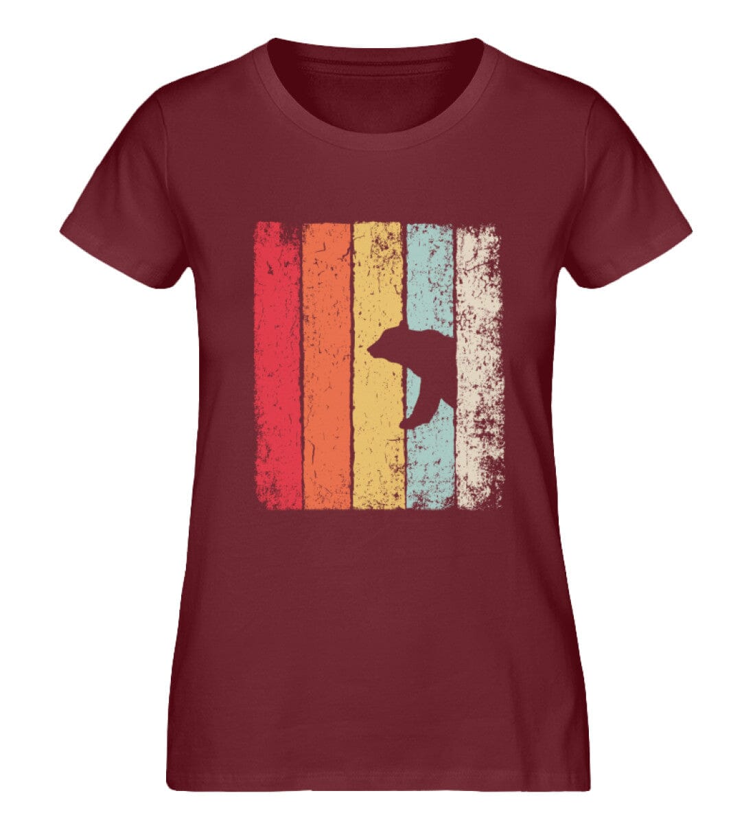 Tiere verstecken sich im Wald Bär - Damen Premium Bio Shirt Burgundy XS