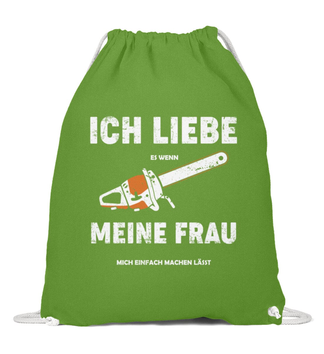 Ich liebe meine Frau - Baumwoll Gymsac LimeGreen 37cm-46cm