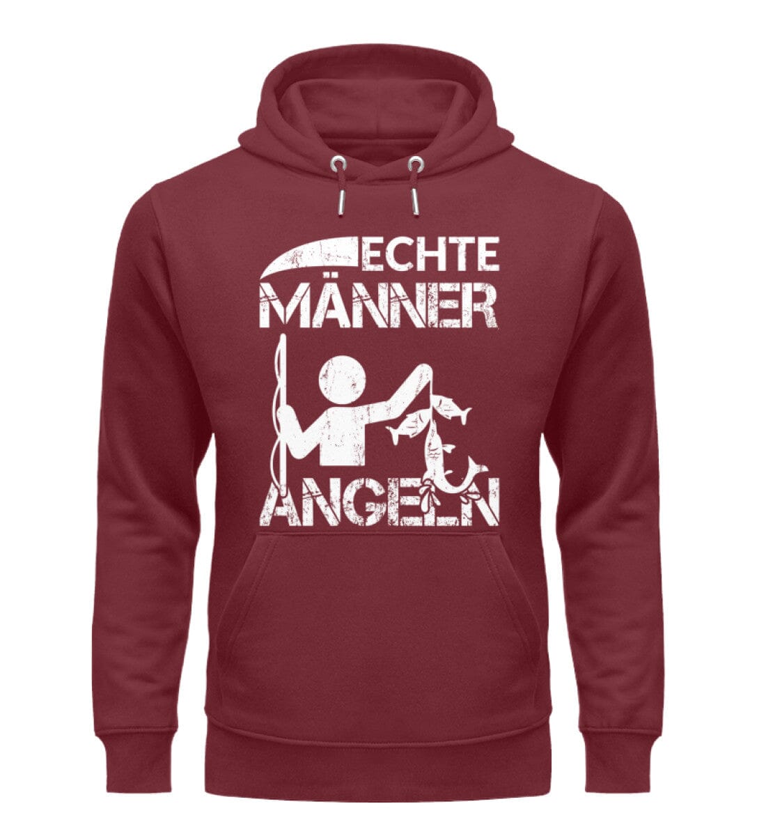 Echte Männer angeln - Unisex Premium Bio Hoodie Burgundy S