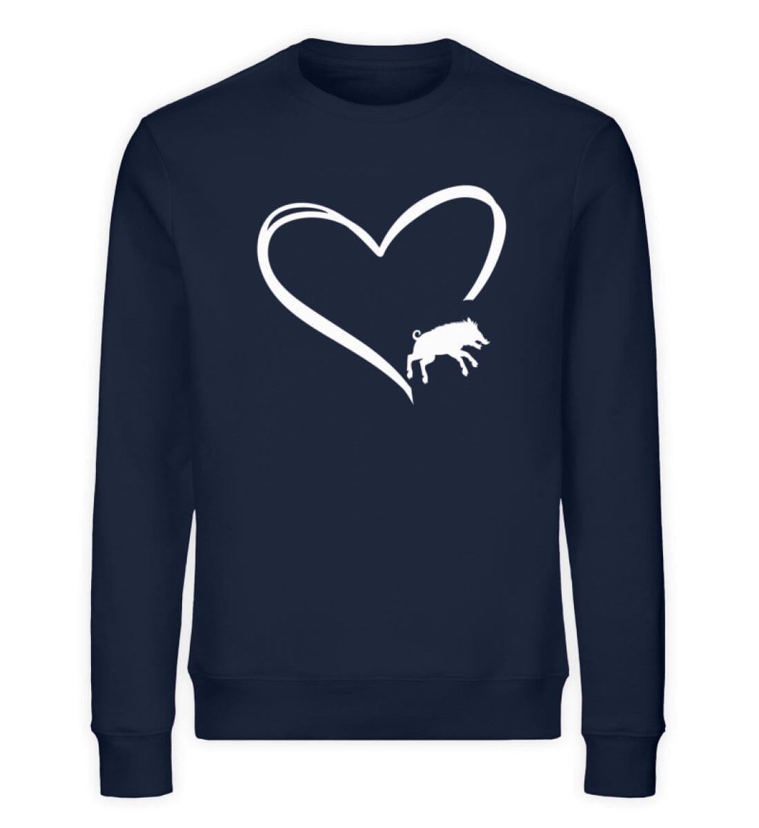 Tier im Herz Wildschwein - Unisex Bio Sweatshirt French Navy XS