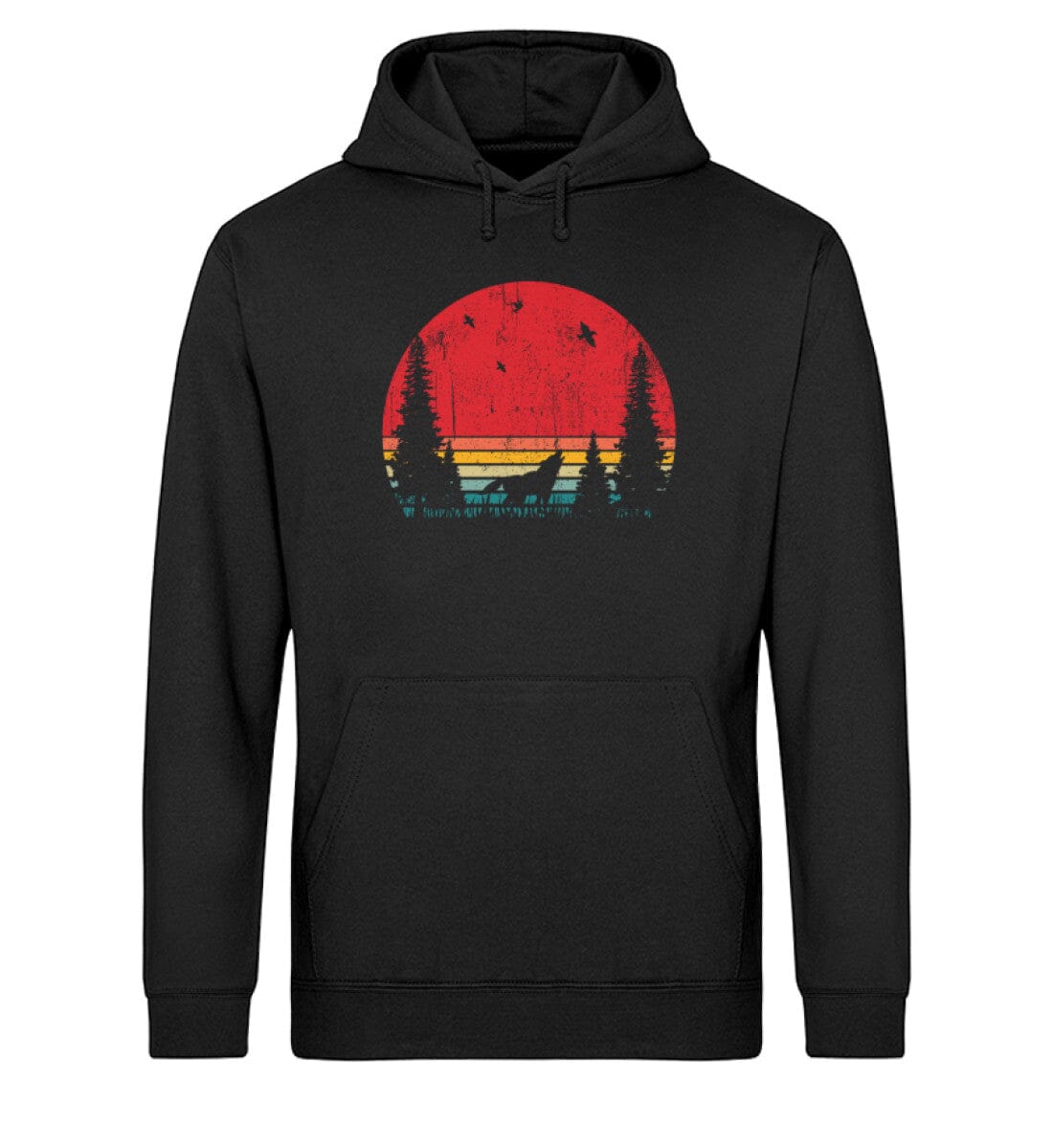 Tiere im Wald Wolf - Unisex Bio Hoodie Black XS