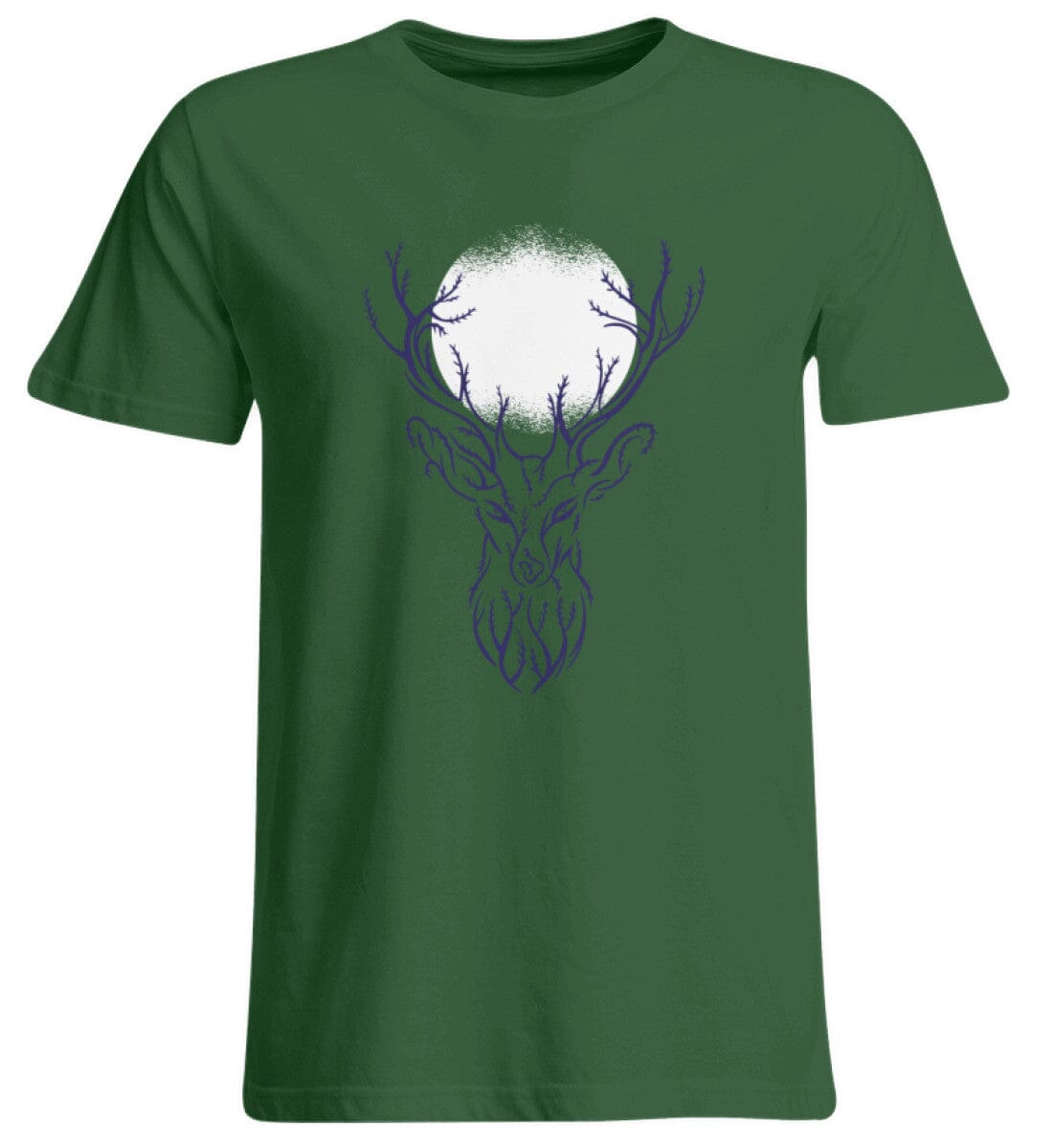 Hirsch und Mond - Übergrößenshirt Bottle Green 3XL