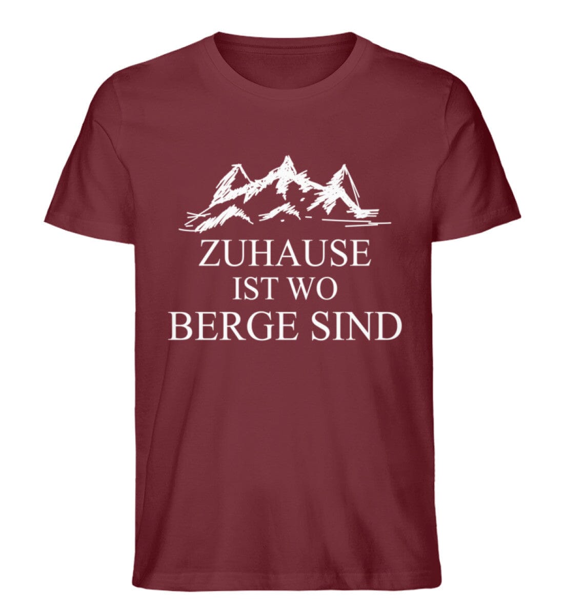 Zuhause ist wo Berge sind - Unisex Premium Bio Shirt Burgundy S