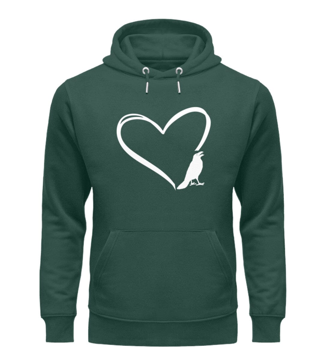 Tier im Herz Krähe Rabe - Unisex Premium Bio Hoodie Glazed Green S