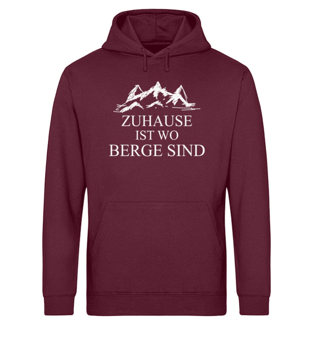 Zuhause ist wo Berge sind - Unisex Bio Hoodie Burgundy XS