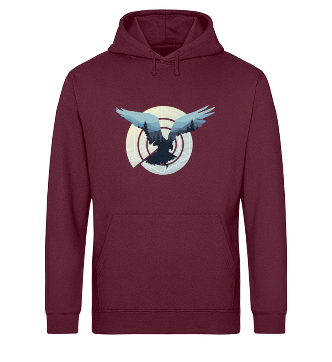 Vogel am Himmel - Unisex Bio Hoodie Burgundy XS