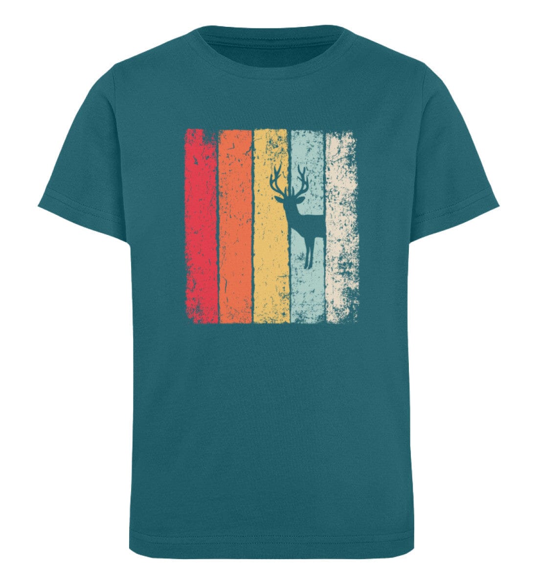 Tiere verstecken sich im Wald Hirsch - Kinder Bio Shirt Ocean Depth 12/14 (152/164)