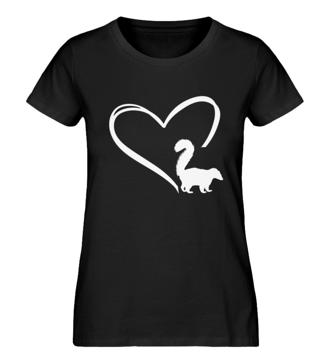 Tier im Herz Stinktier - Damen Premium Bio Shirt Black XS