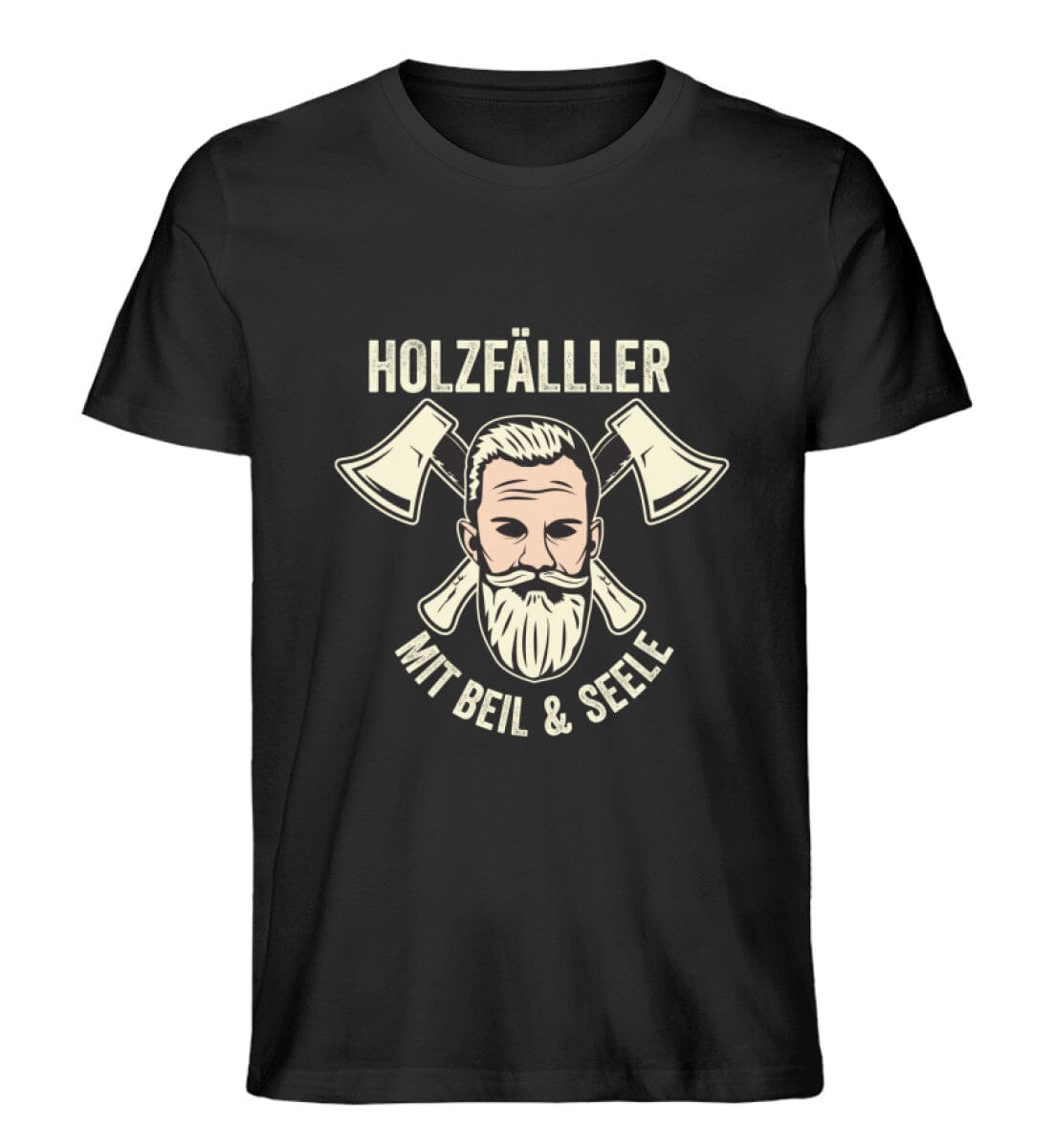 Holzfäller mit Beil und Seele - Unisex Premium Bio Shirt Black XS
