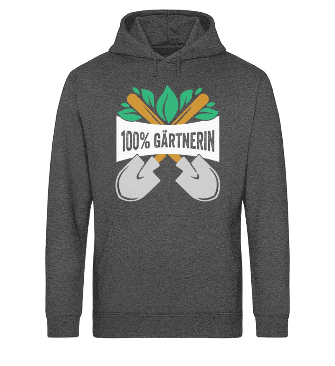 100% Gärtnerin - Unisex Bio Hoodie Dark Heather Grey XS