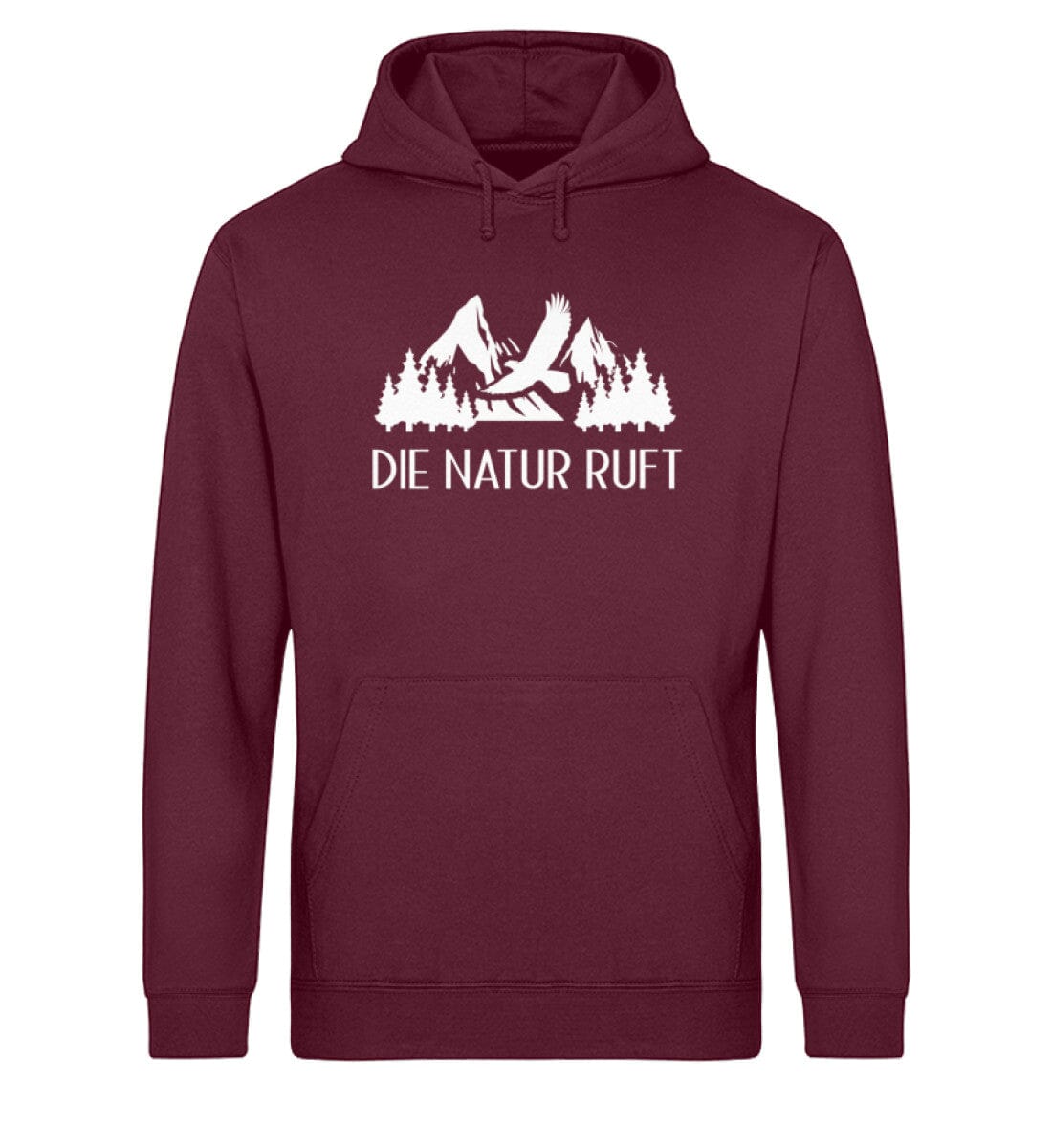 Die Natur ruft - Unisex Bio Hoodie Burgundy XS