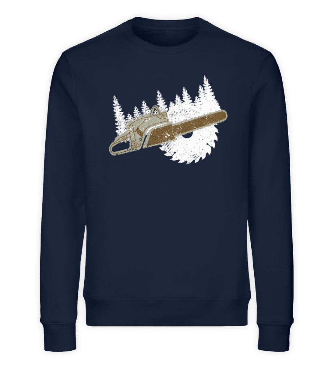 Das Moped im Wald - Unisex Bio Sweatshirt French Navy XS