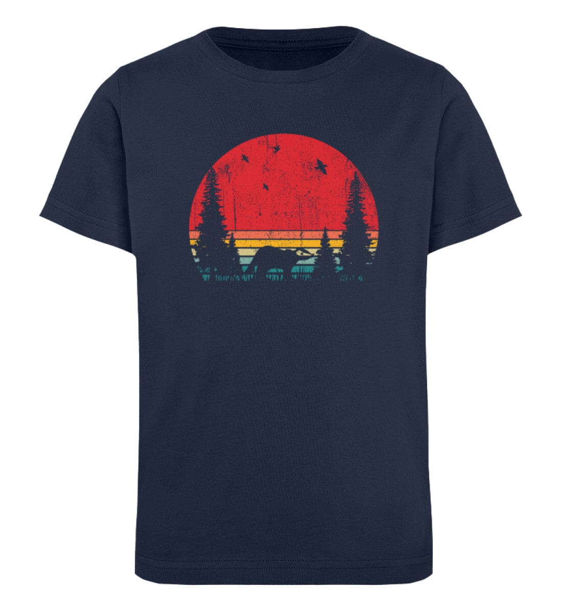 Tiere im Wald Dachs - Kinder Bio Shirt French Navy 12/14 (152/164)