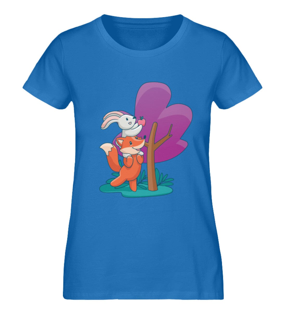 Freundschaft Hase und Fuchs - Damen Premium Bio Shirt Royal Blue S