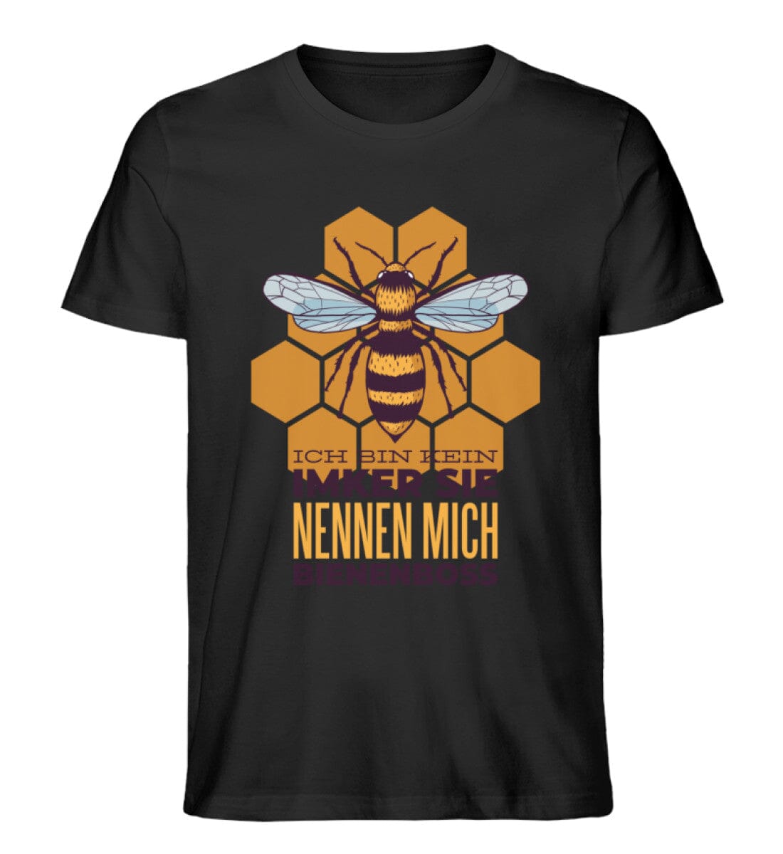 Ich bin der Bienenboss - Unisex Premium Bio Shirt Black XS