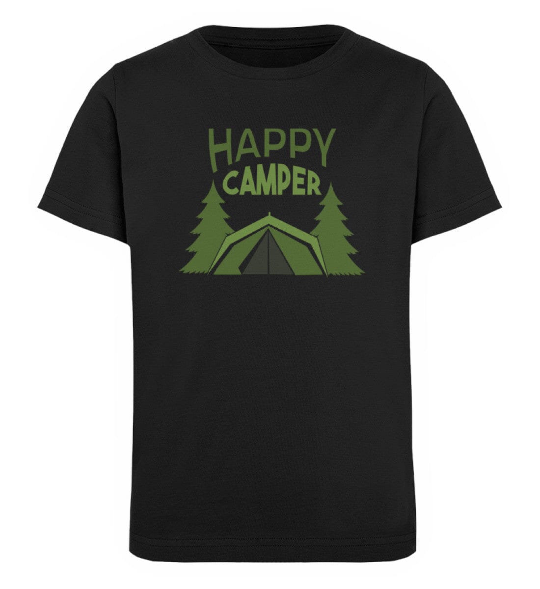Fröhlicher Camper - Kinder Bio Shirt Black 12/14 (152/164)