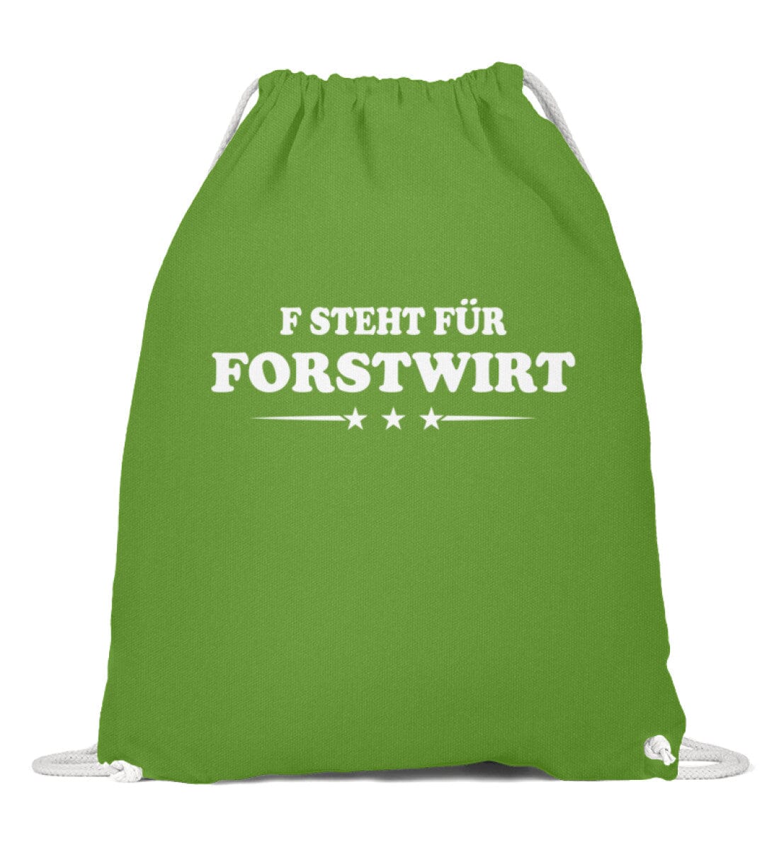 F steht für Forstwirt - Baumwoll Gymsac LimeGreen 37cm-46cm
