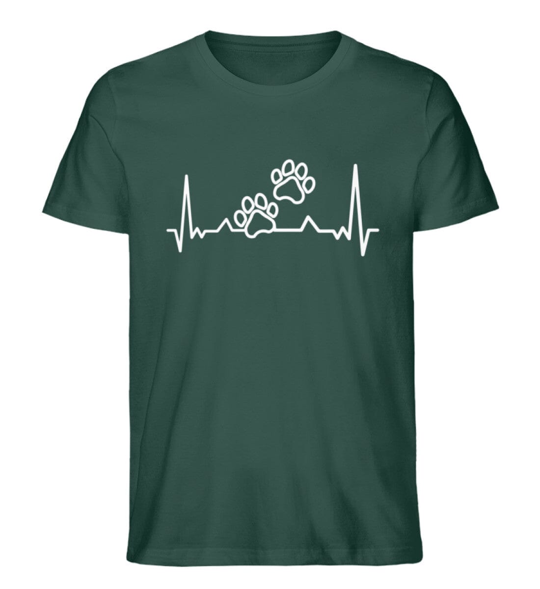 Herzschlag Pfoten - Unisex Premium Bio Shirt Glazed Green S