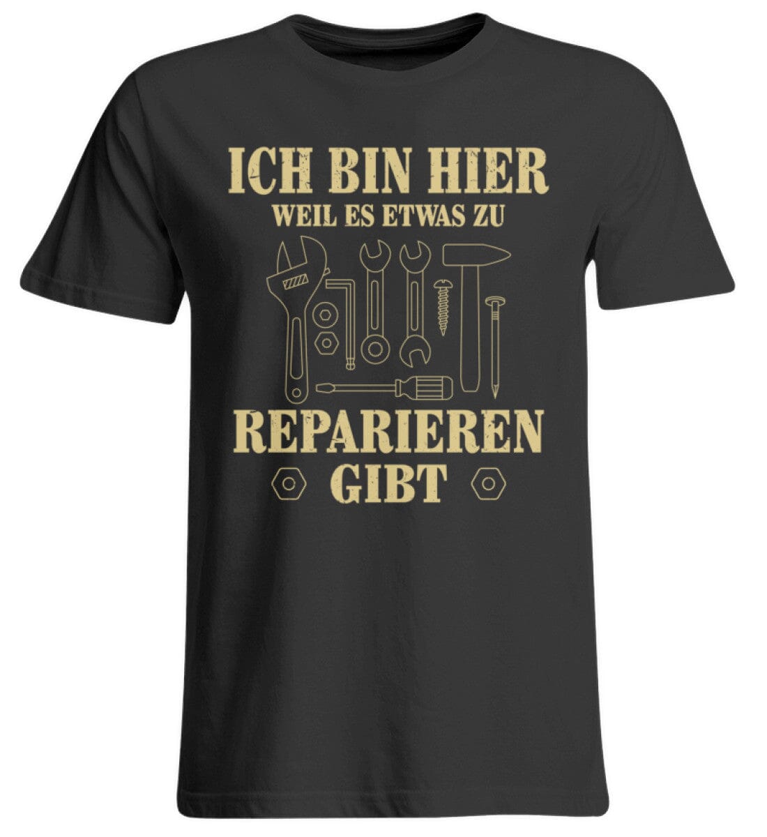 Ich bin zum reparieren hier - Übergrößenshirt Deep Black 3XL