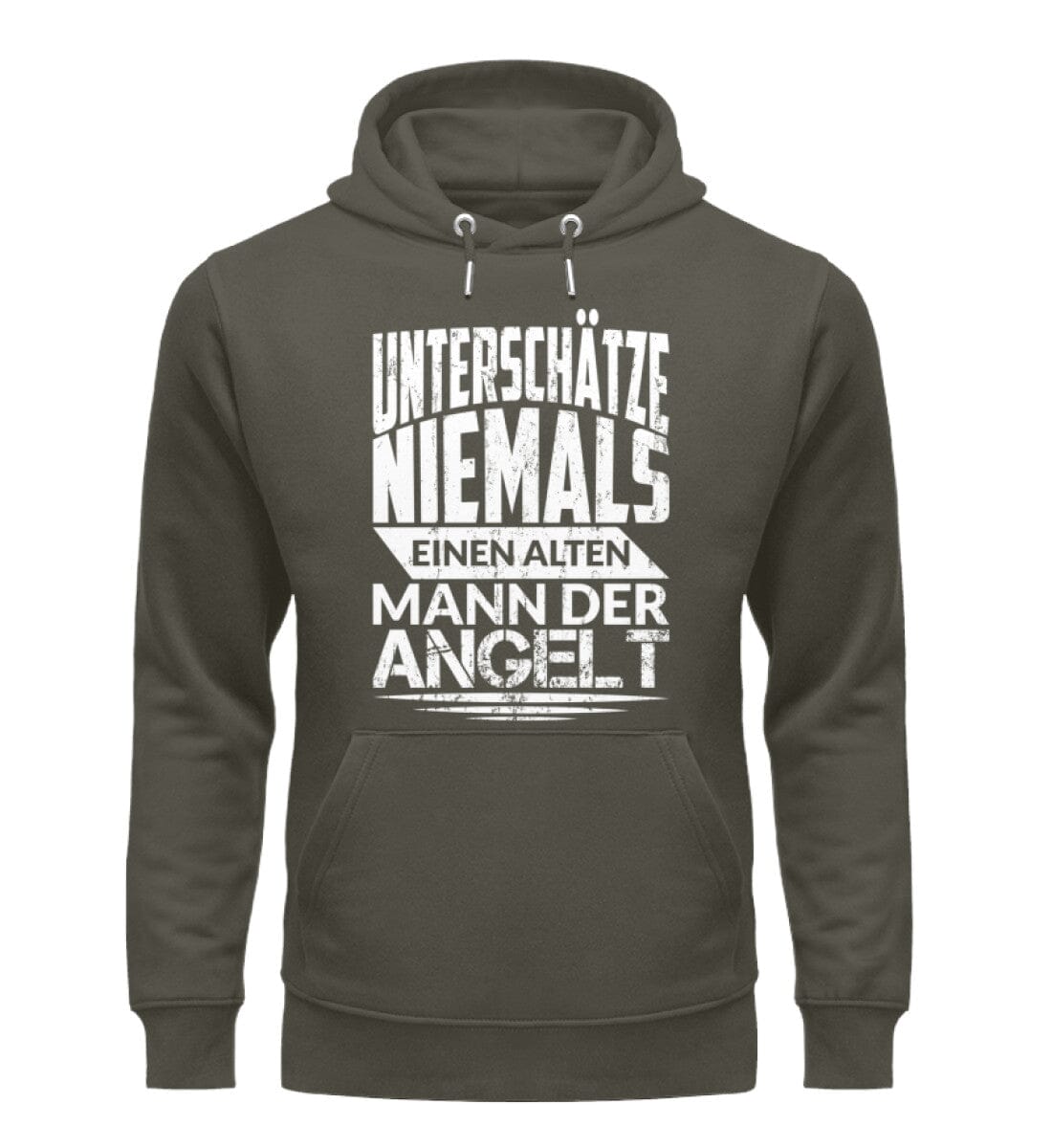 Alter Mann der angelt - Unisex Premium Bio Hoodie Khaki XS