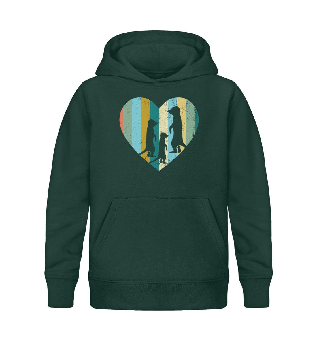 Erdmännchen im Herz - Kinder Bio Hoodie Glazed Green 12/14 (152/164)