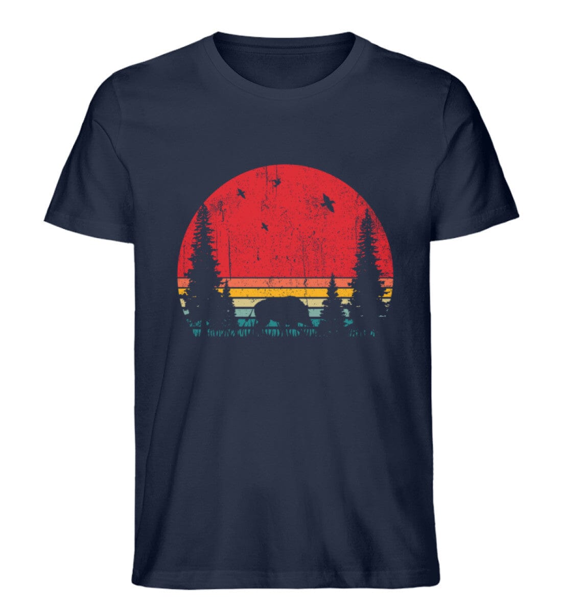 Tiere im Wald Wildschwein - Unisex Premium Bio Shirt French Navy XS
