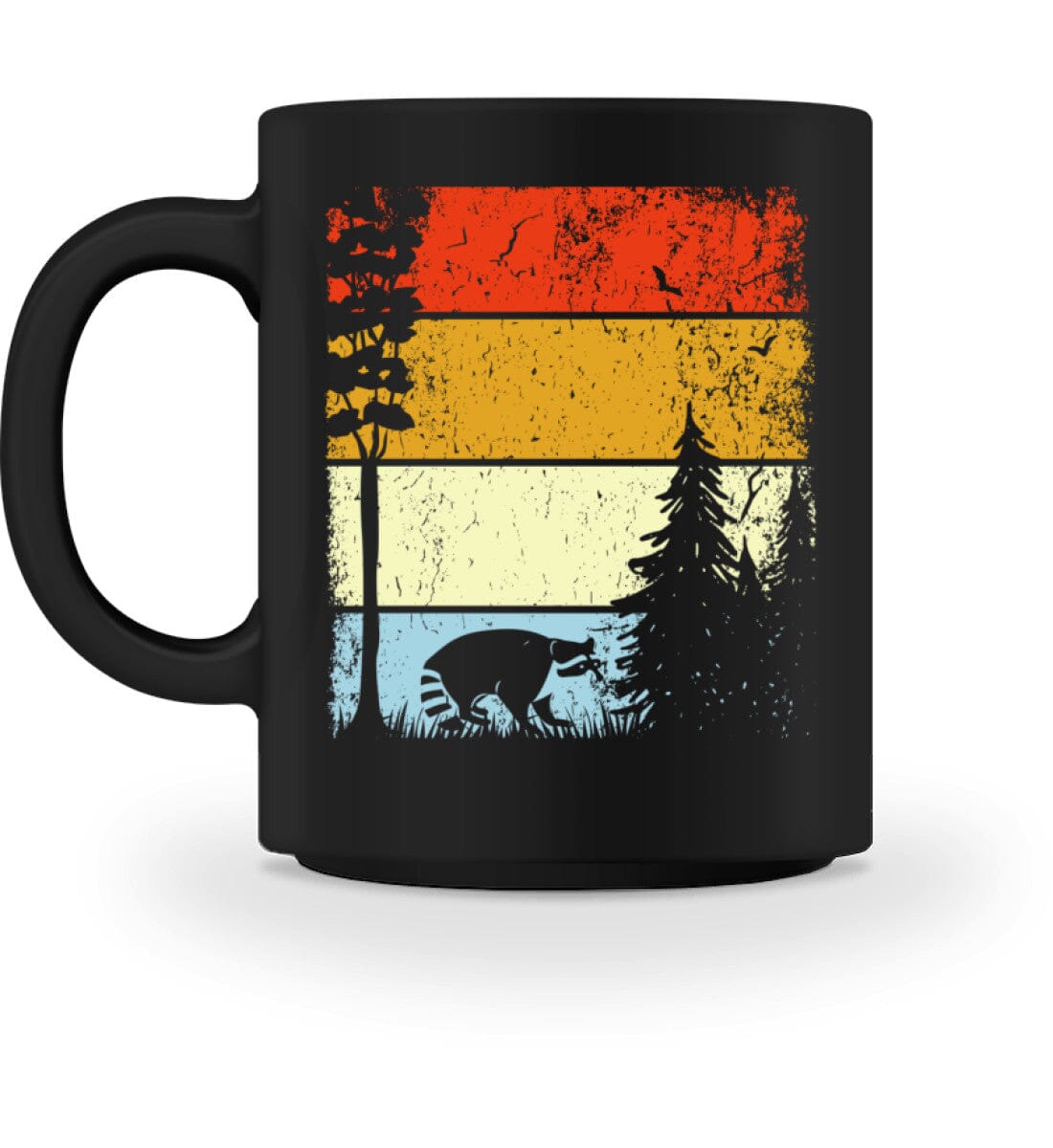 Waldtier in der Natur Waschbär - Tasse Black M