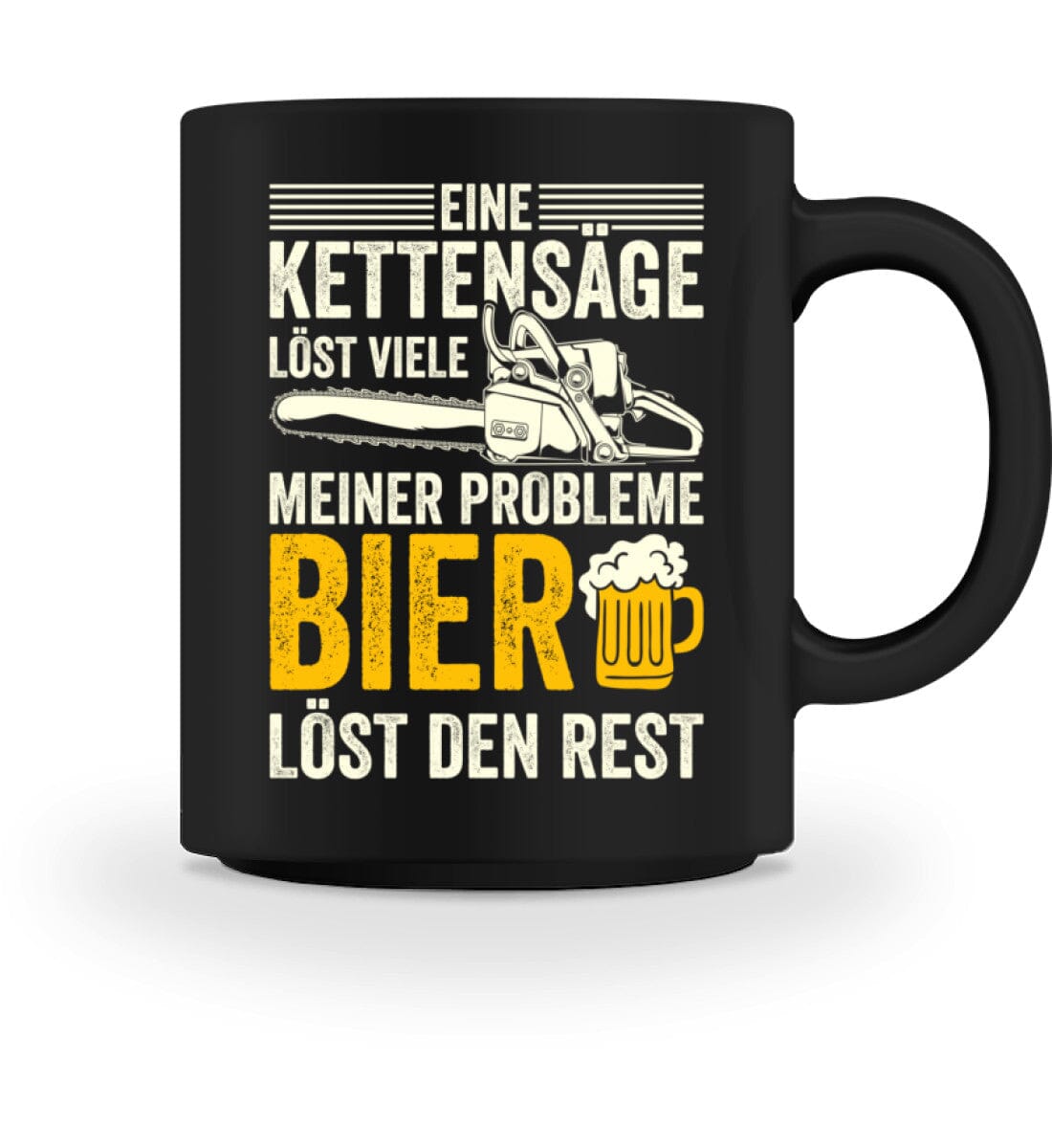 Kettensäge und Bier - Tasse