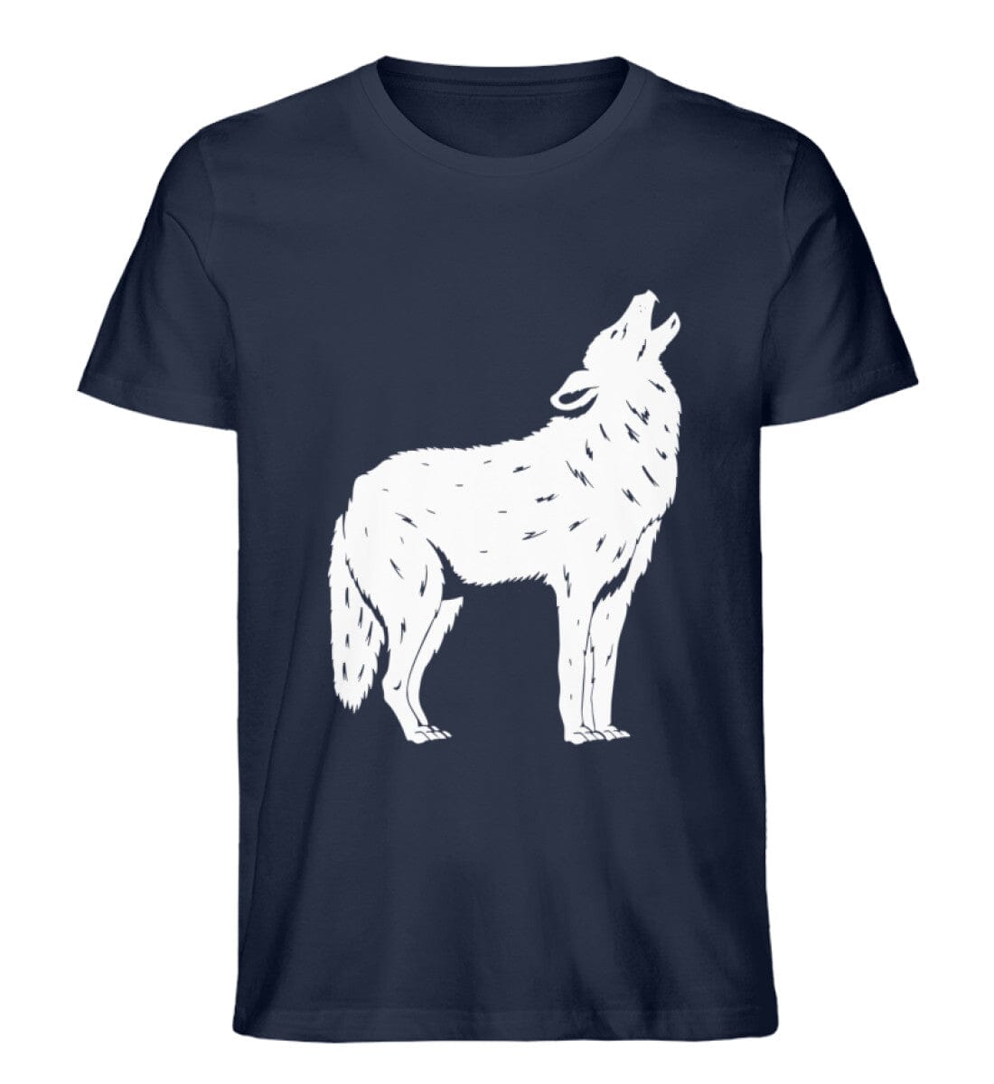 Tier des Waldes Wolf gezeichnet - Unisex Premium Bio Shirt French Navy XS