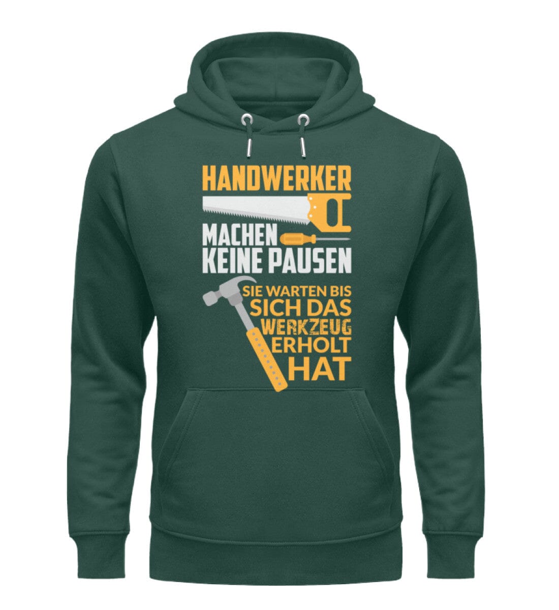 Handwerker machen keine Pause - Unisex Premium Bio Hoodie Glazed Green S