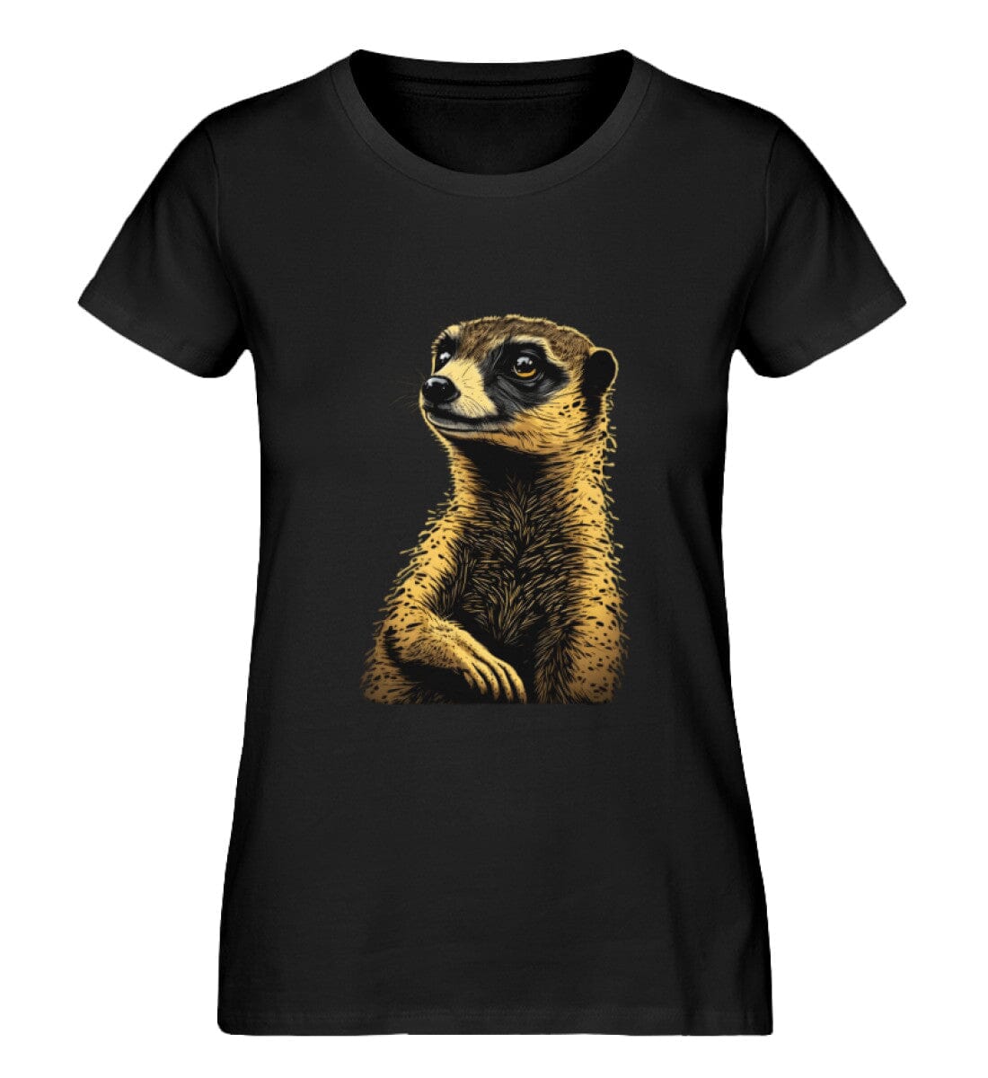 Erdmännchen blickt in die Ferne - Damen Premium Bio Shirt Black XS