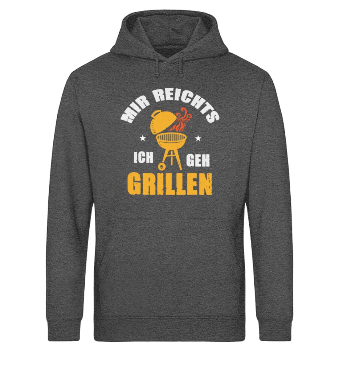 Ich geh grillen - Unisex Bio Hoodie Dark Heather Grey XS