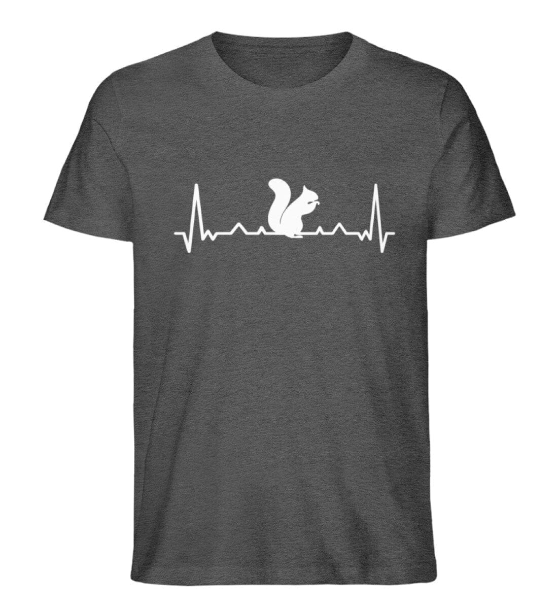 Herzschlag Eichhörnchen - Unisex Premium Bio Shirt Dark Heather Grey S