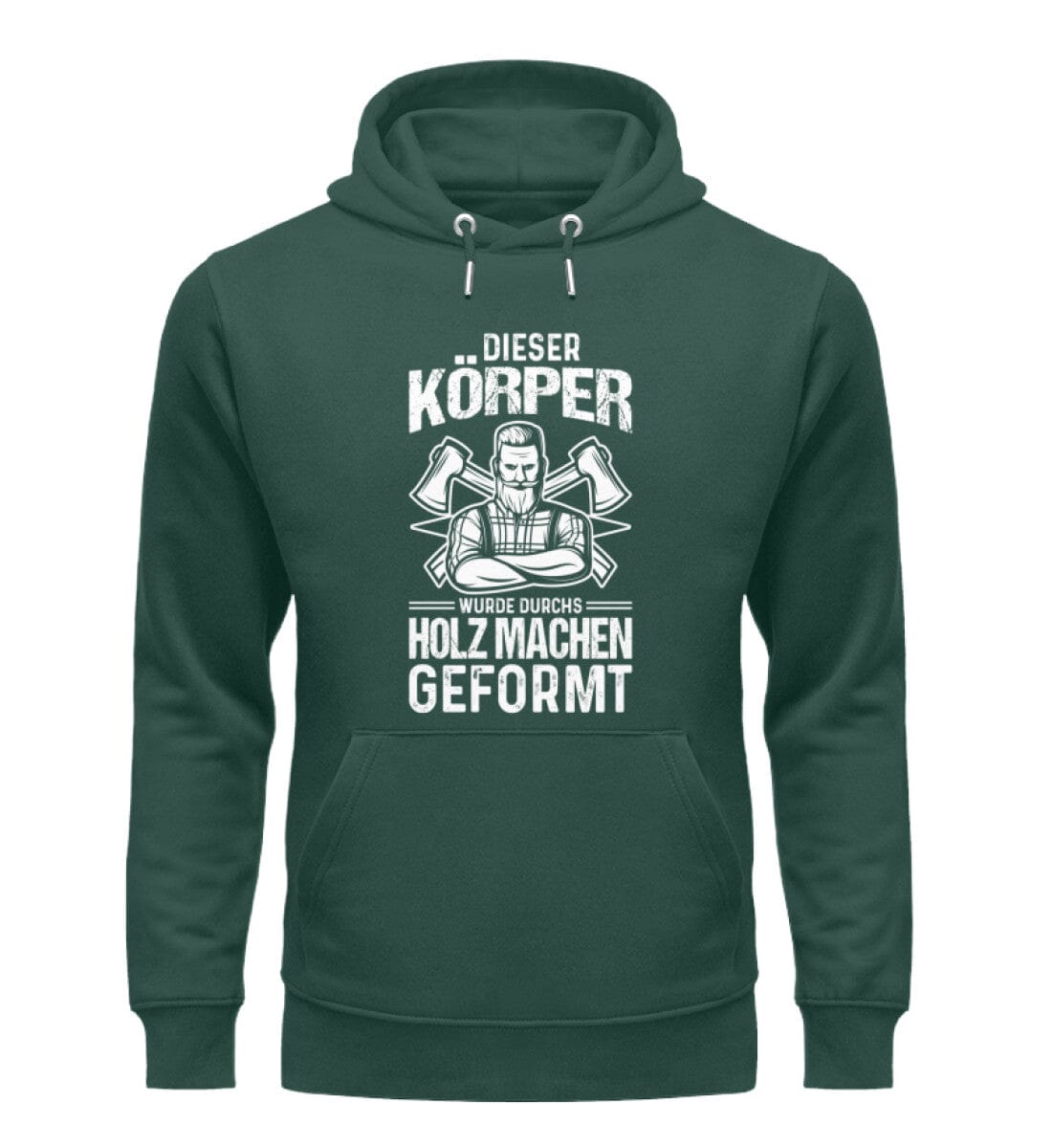 Körper durchs Holz machen geformt - Unisex Premium Bio Hoodie Glazed Green S