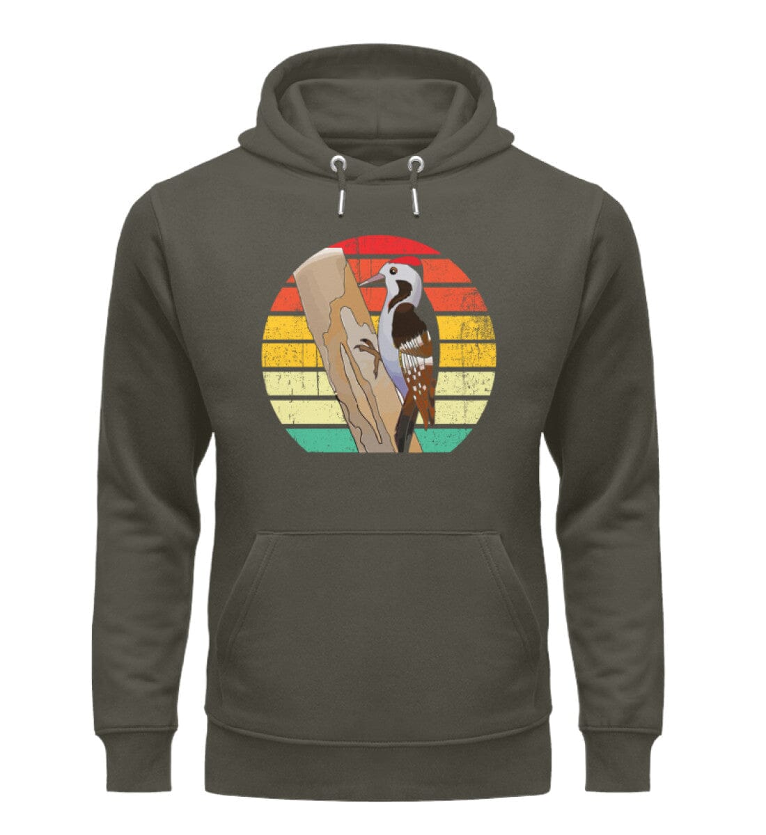 Specht im Baum - Unisex Premium Bio Hoodie Khaki XS